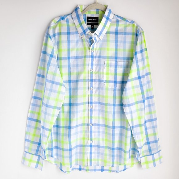 Bonobos Slim Fit Button Down Long Sleeve Shirt Mens XL Check New w/o Tag NWOT - Picture 1 of 4